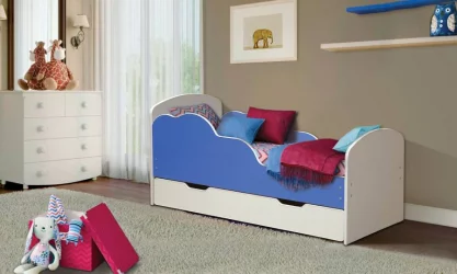 Кровать детская ОБЛАКА №2 800*1600 Белый/Желтый