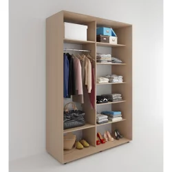 Шкаф-купе 2-х дверный Акцент-Лайт Д 2400х600 Дуб молочный