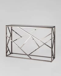 Консоль АРТ ДЕКО 115x30 Темный хром стекло smoke