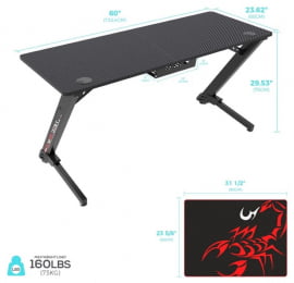 Компьютерный стол Eureka ERK-TN-Z60-BK