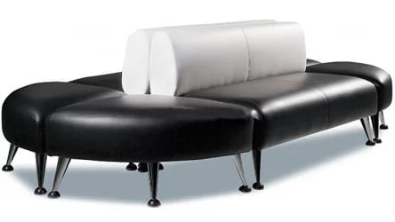 Диван фанера Вейт №1 Черный/Белый