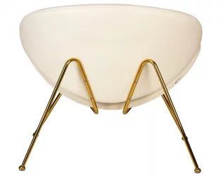 Кресло дизайнерское DOBRIN EMILY gold Белый винил YP17