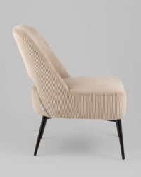 Кресло лаунж Бостон велюр рельефный бежевый