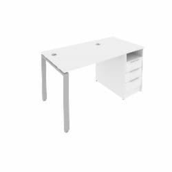 Рабочая станция с опорной тумбой Metal System Б.РС-СТП -1.1 Белый/Серый