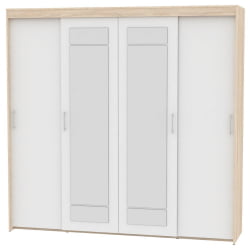 Шкаф-купе T-5-230х235х60-M(ДСС-Белый-5)