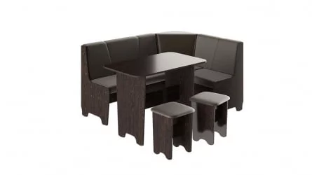 Уголок для маленькой кухни Техас Исп.1 Венге/Экокожа коричневая