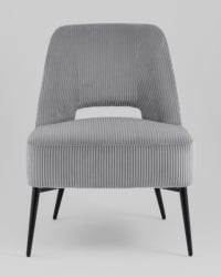 Кресло лаунж Бостон велюр рельефный светло-серый