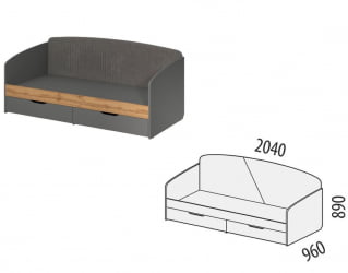 Односпальная кровать Монако 902.05 Оникс Десерт серый