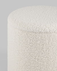 Пуф с ящиком Долли L тедди Белый