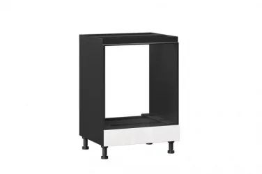Тумба кухонная 600 для встраиваемой техники Шервуд ЛД 281.250.000.059 Черная Белый глянец