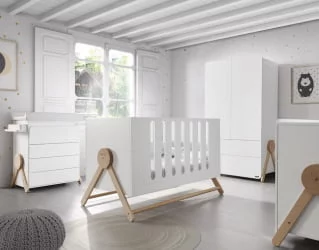 Кроватка для новорожденных Micuna Swing Big White/Waterwood