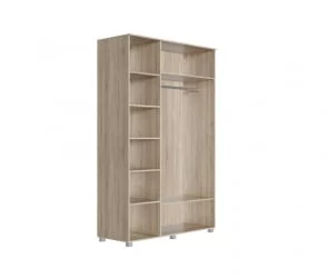 Шкаф трехстворчатый Мадлен 05 Дуб сонома светлый Ясень белый Серебро