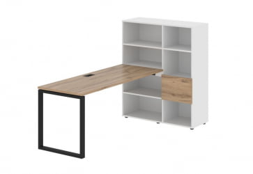 Рабочая станция EDIS EQRST 1117 Дуб Денвер светлый Черный Белый