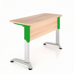 Школьная парта Де Гласси Н (рост 5-7)  ЛДСП Дуб Сантана/ Металл Серый+Зеленый