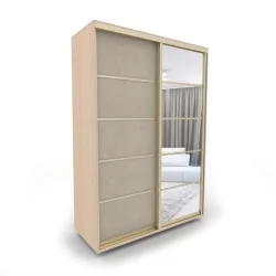 Шкаф-купе 2-х дверный Акцент-Квадро КЛ 1000х600 Дуб молочный/Золото