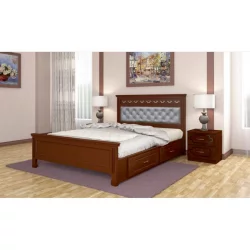 Кровать Грация 200х160 с выкатными ящиками Орех