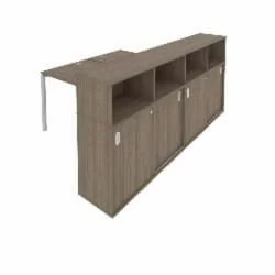 Рабочая станция с опорным шкафом-купе Метал Сйстем Б.РС-СШК-4.2 Вяз/Серый / Metal System