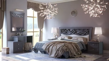 Комплект мебели для спальни Джулия №1 Оникс серый