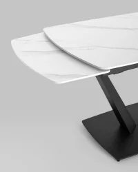 Обеденный стол раскладной Клео120-180 Белый мрамор