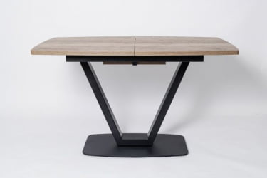 Раздвижной стол Лотус раздвижной Дуб Галифас Табак/черный