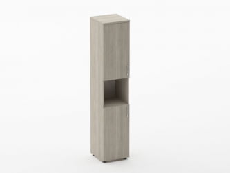 Шкаф высокий закрытый с нишей Glassy 6.19.11Л Дуб сантана светлый