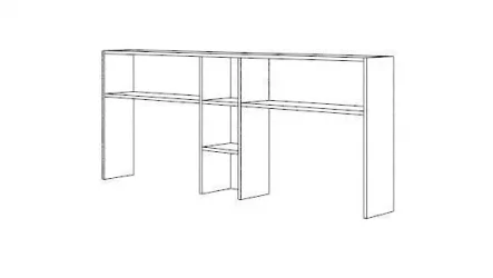 Надстройка стола двойного Остин Модуль №15 Ясень шимо светлый