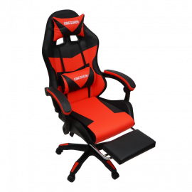 Кресло 1209 KINGQUEEN, цвет черный/красный с подсветкой, 1209-black-red-mass-led