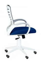 Кресло Ирис Серо-синее Белый пластик