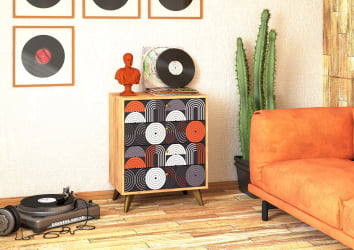 Комод Фьюжн КМ-001 дуб крафт золотой/VINIL