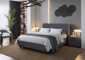 Кровать Хилтон, 2000 x 1800 мм, серый