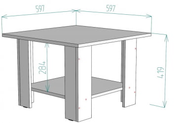 Стол журнальный TC2 419х597х597 ЯШТ