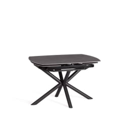 Стол обеденный Winston/Винстон столешница керамика (матовая) /опоры металл, темно-серый/черный, (120+30+30)x80x75 см