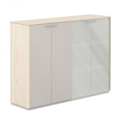 Шкаф средний двойной Atlas NZ-0315+NZ-0335.YN.GS.GLM Ясень Наварра Серый камень