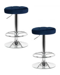 Табурет барный ДОБРИН БРУНО (синий велюр (МДЖ9-117)) 2 шт / DOBRIN BRUNO (MJ9-117))