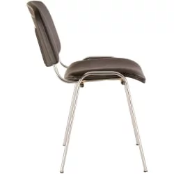 Стул для посетителей Iso CF-001 хром кожзам Черный