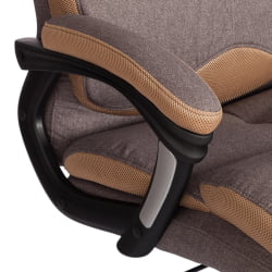 Кресло DUKE ткань рогожка Nice, мокко (серо-бежевая) / сетка бронза, TW-21