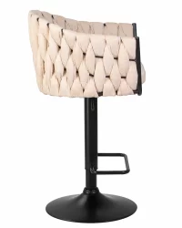 Стул барный DOBRIN LEON Бежевая ткань LAR 275-1