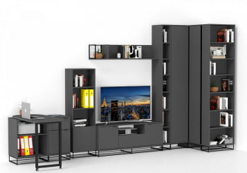 Полка в гостиную City большая графит