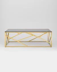 Журнальный стол АРТ ДЕКО 120x60 золото стекло smoke