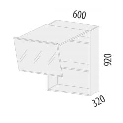 Шкаф-витрина кухонный (с системой плавного закрывания) Бостон 104.80