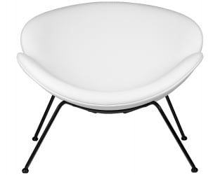 Кресло дизайнерское DOBRIN EMILY (белый винил YP17, черное основание)