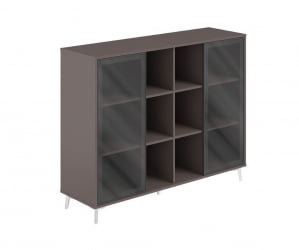 Шкаф средний с нишей (стекло) Сирио СР.323.ВФ.ВФ.ГЛБ Вольфрам / Sirio SR.323.WF.WF.GLB