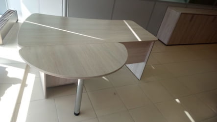Приставка-полукруг для двух угловых столов Glassy 2.20 Дуб сантана светлый