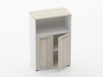 Шкаф 2 широкий закрытый с нишей Deka 10.12.111 Дуб Сантана светлый/Белый