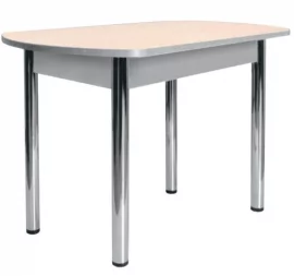 Большой обеденный стол Европейский ХРОМ 3 кат. 101 круги ЛДСП белый