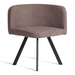 Комплект (стол, 4 стула) QUADRON (mod. PT14) Стол: МДФ/металл, стул: металл/шенилл, 100х100х73 см, 69х56х71 см, Mocha (мокко) LY1701-27/черный