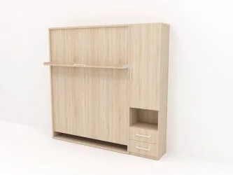 Кровать-трансформер Смарт 1 со шкафом 1600 правый Ясень шимо темный