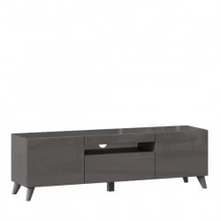 Тумба под ТВ Бруклин 1500 с опорами Оникс Серый глянец