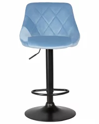 Стул барный DOBRIN LOGAN BLACK Ппудрово-голубой велюр MJ9-74