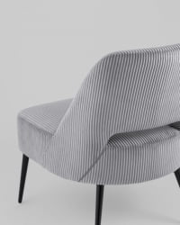 Кресло лаунж Бостон велюр рельефный светло-серый